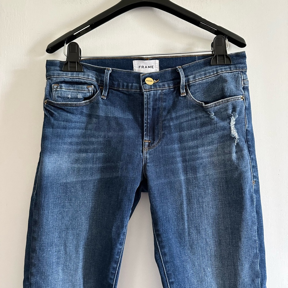 FRAME Designer Denim Classic Le Garçon Mid Rise Slim Fit Jeans size 27 EUC - Picture 3 of 8